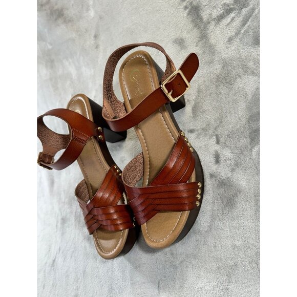 C comfort women's shoes size 9M brown open toe heel Sandals 45062672 - Picture 12 of 15